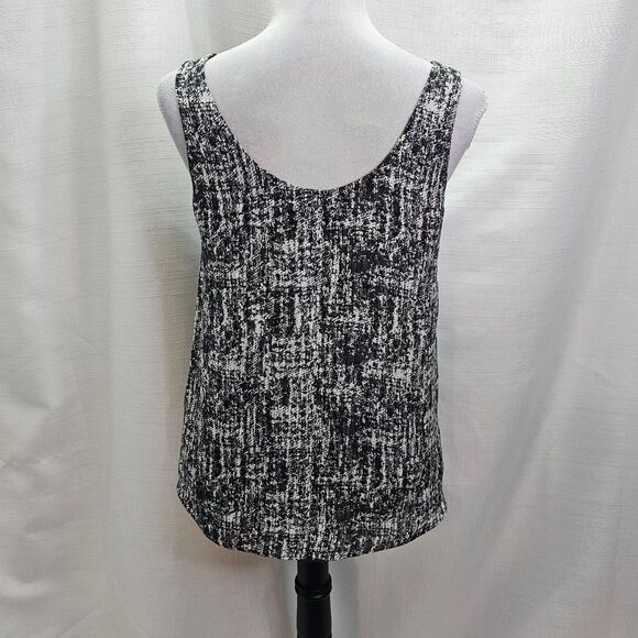 Vince Black Abstract Print Burnout Silk Sleeveless Top Size Small - Picture 8 of 8